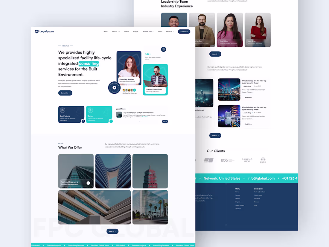 Cover image for Consulting Website Landing Page Design :: Behance