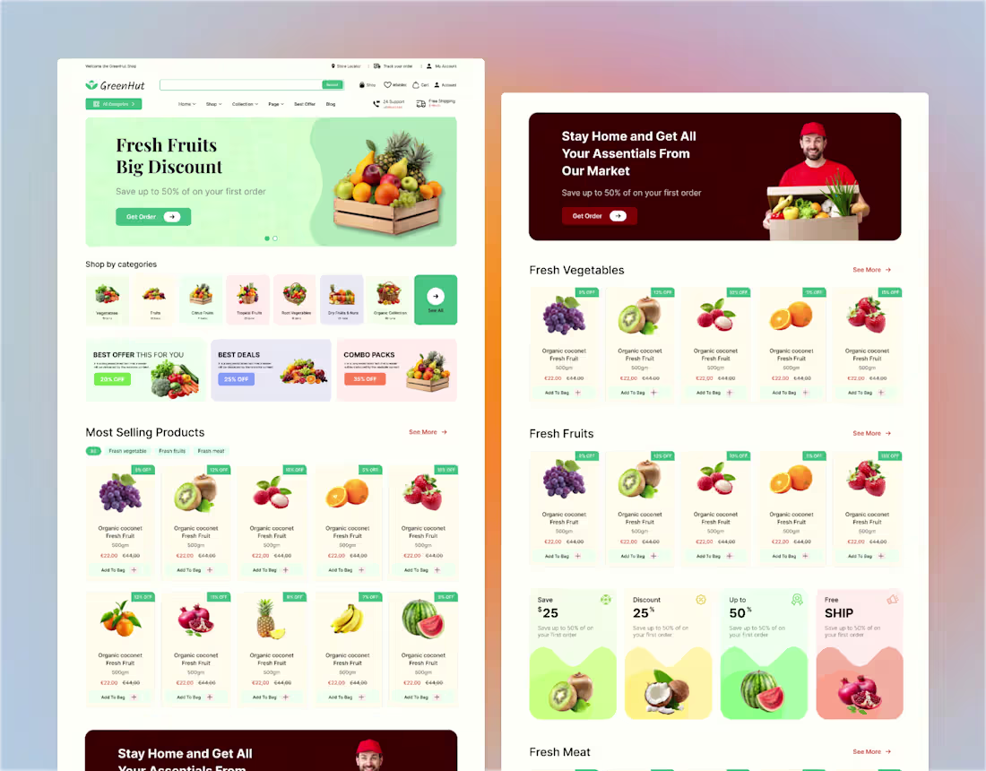 Cover image for Organic Vegetables & Fruits E-Commerce