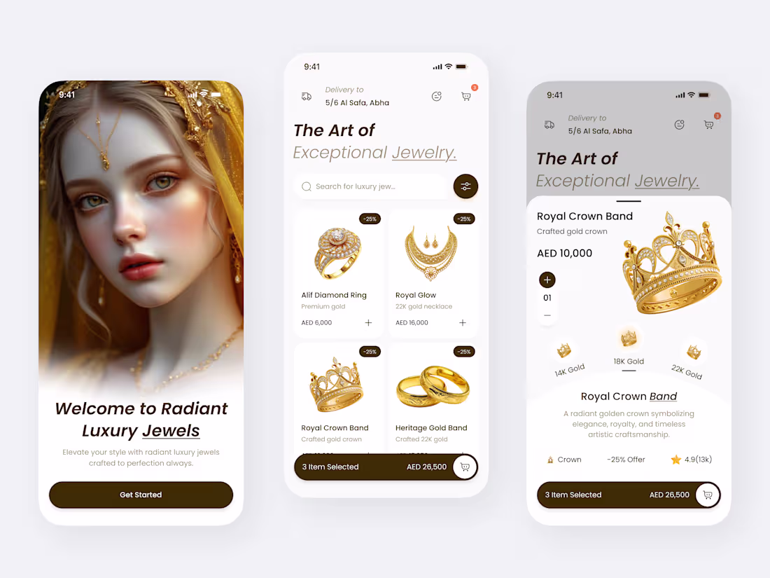Cover image for Luxury Vault – Jewelry E-commerce Mobile App