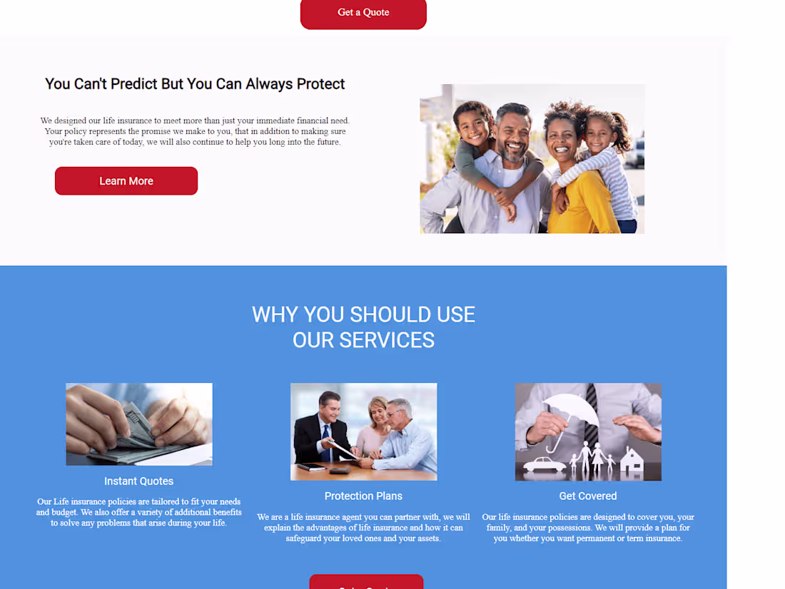 Cover image for Insurance mini-website