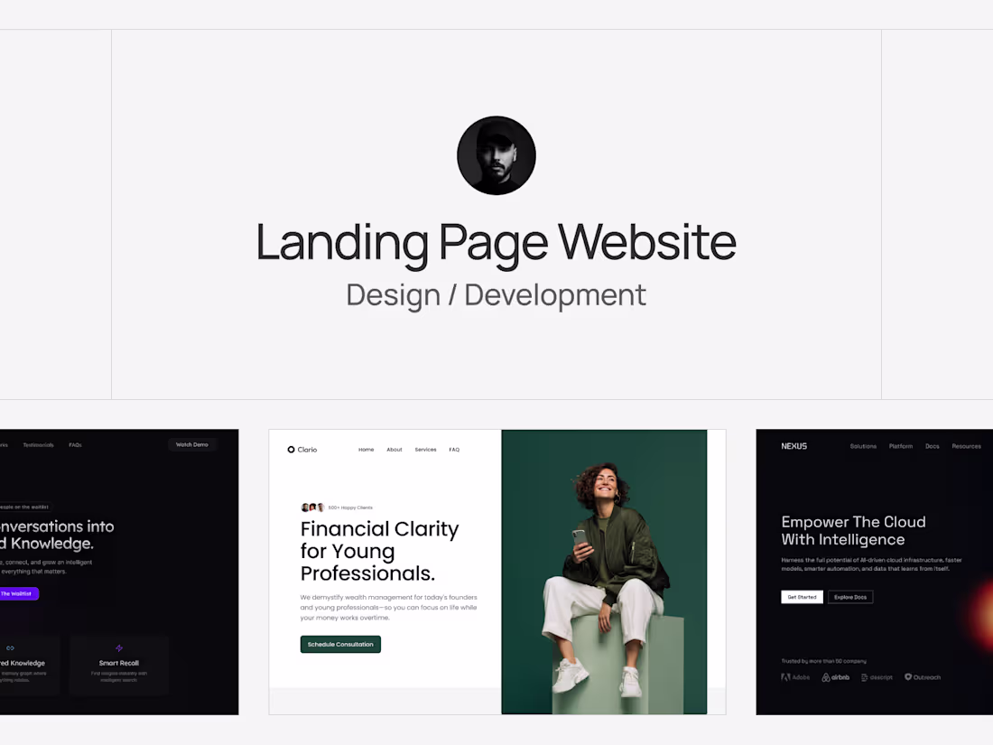 Cover image for Landing Page website - Design & Development