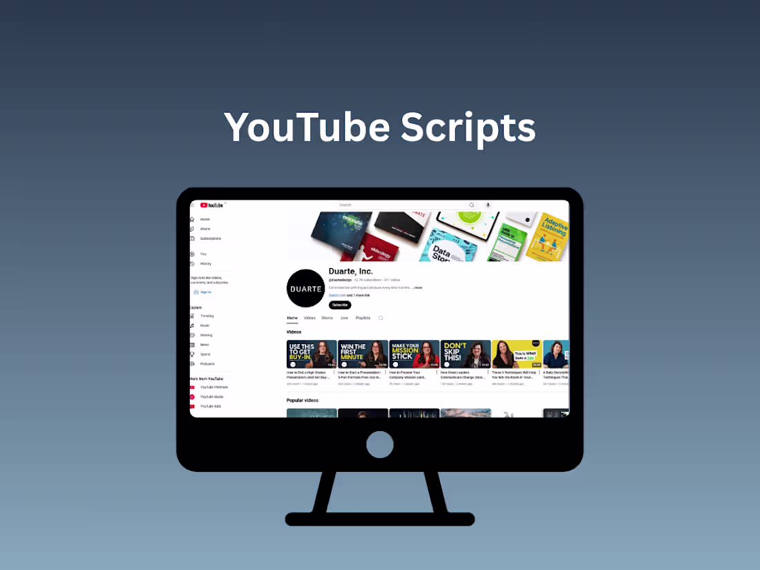 Cover image for YouTube Scripts | Presentation Delivery