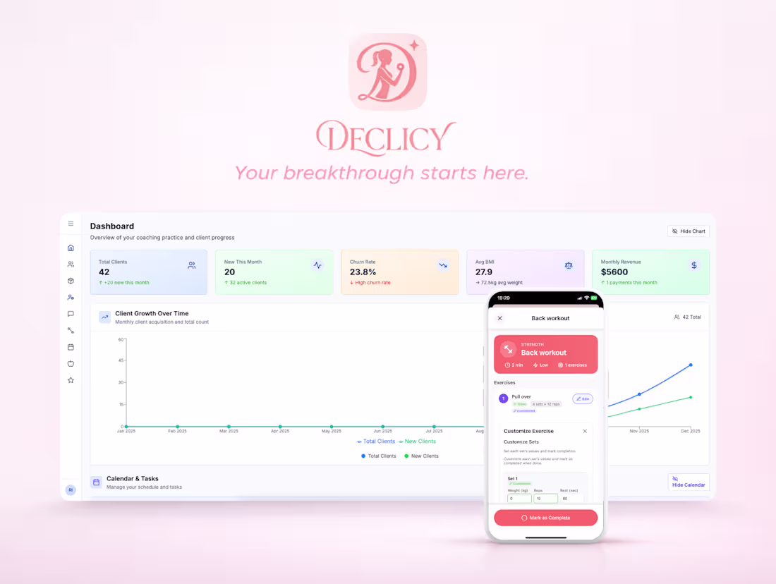 Cover image for Declicy: AI-Powered Fitness Coaching Solution