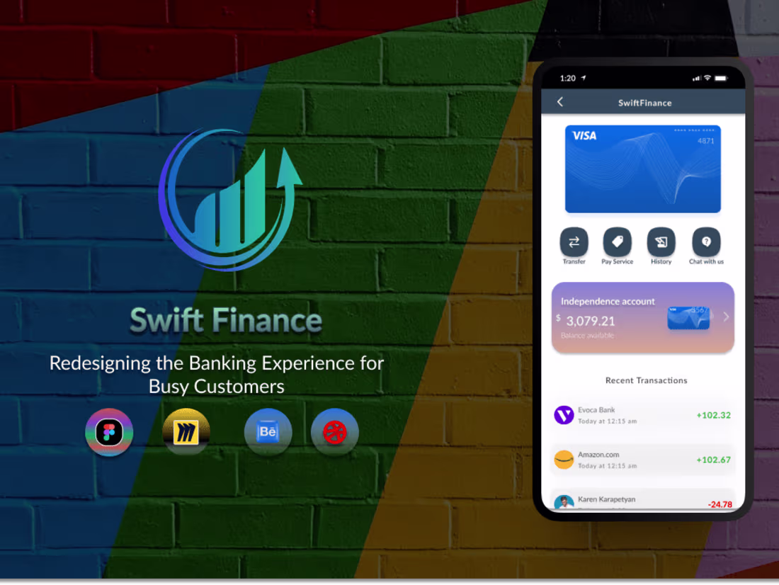 Cover image for SwiftFinance: Redesigning the Banking Experience for Busy Custom