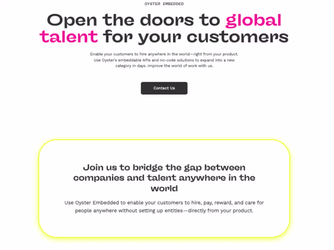 Cover image for Oyster Embedded - Global Hiring Integration: API, AuthZ