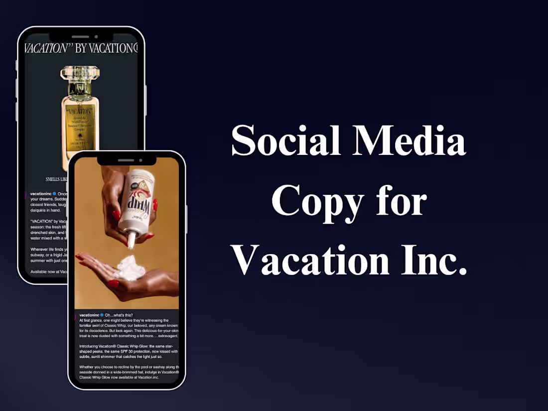Cover image for Social Media Copy for Vacation® Products