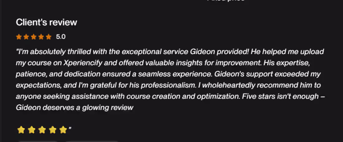 Cover image for I’m grateful for this amazing 5-star review from a client I ...