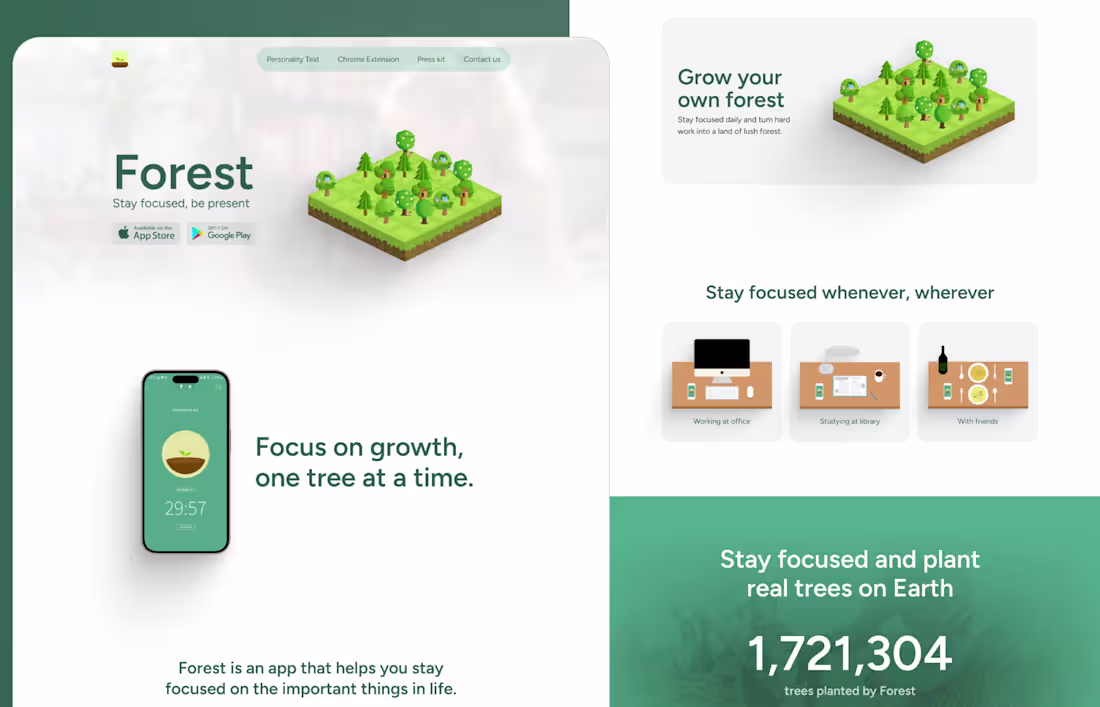 Cover image for Forest App | Landing Page