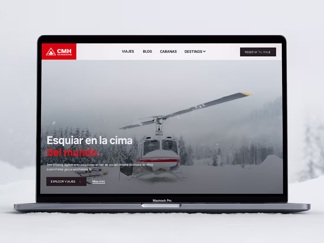 Cover image for CMH Heli-Ski Adventure Website for Travel Bookings