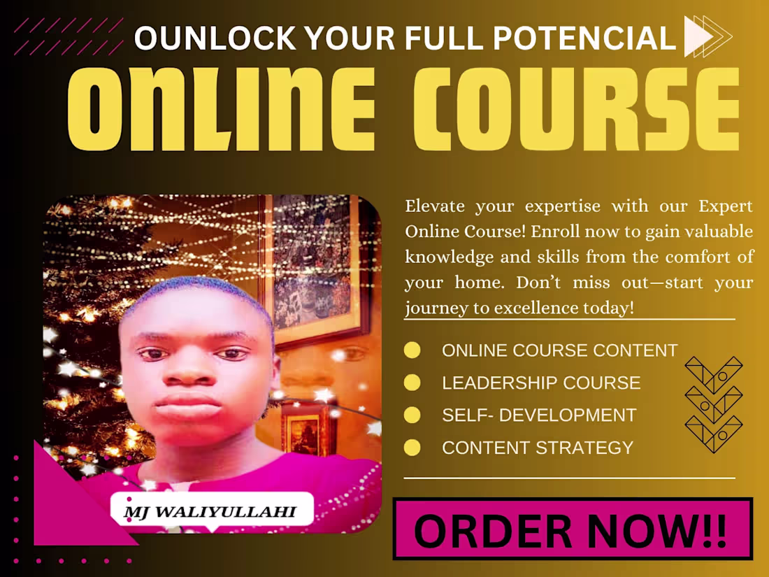 Cover image for I will develop online course content, for self and leaders 