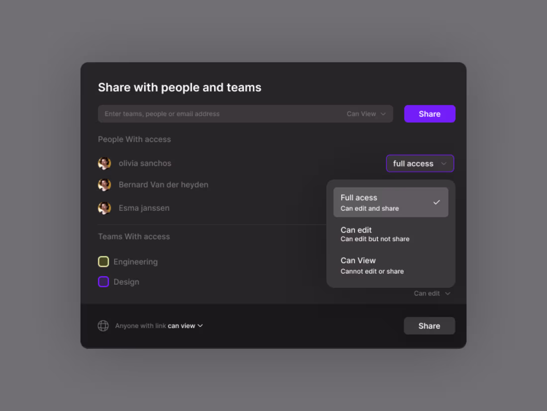 Cover image for A minimal, user-friendly Share Screen modal with clear permi...