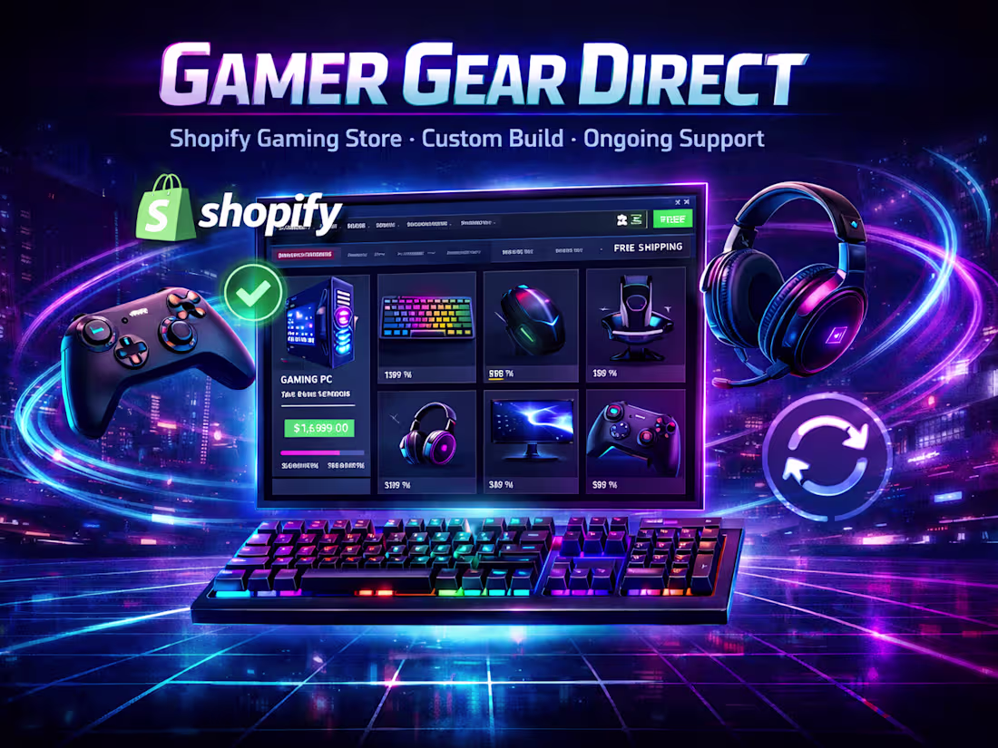 Cover image for Gamer Gear Direct Shopify Store Development