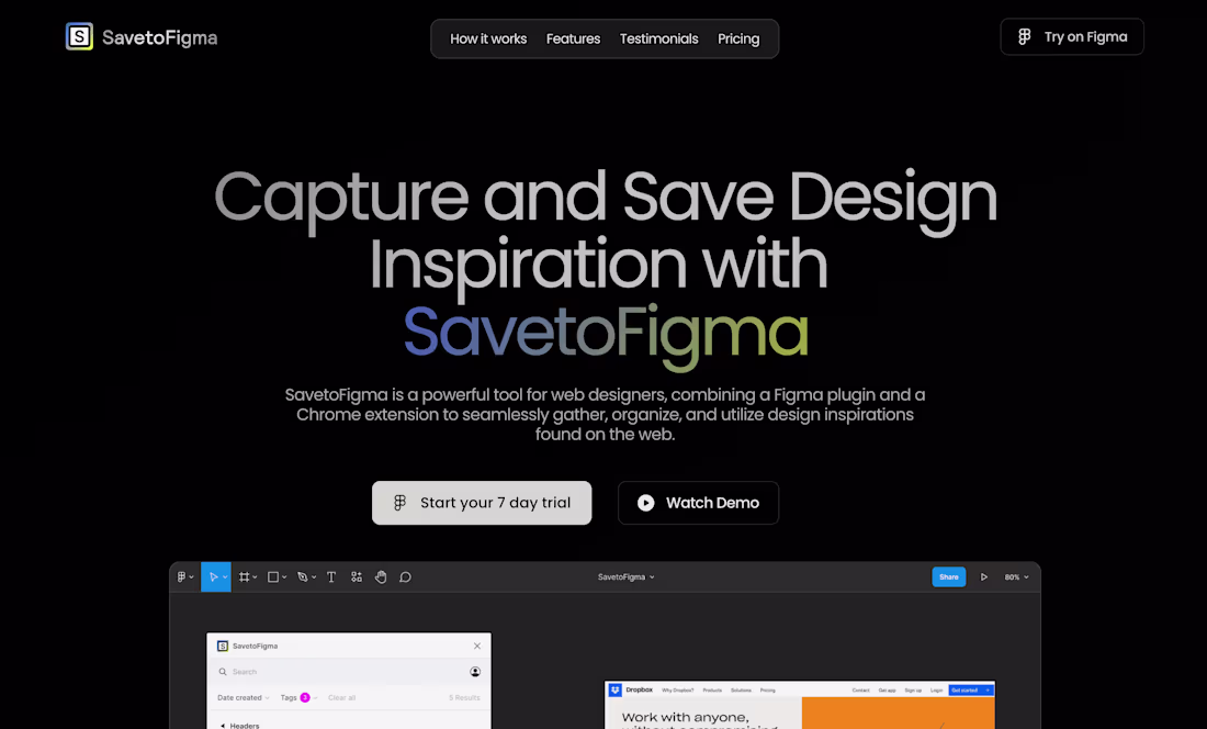 Cover image for SaveToFigma - Figma plugin to collect design inspiration