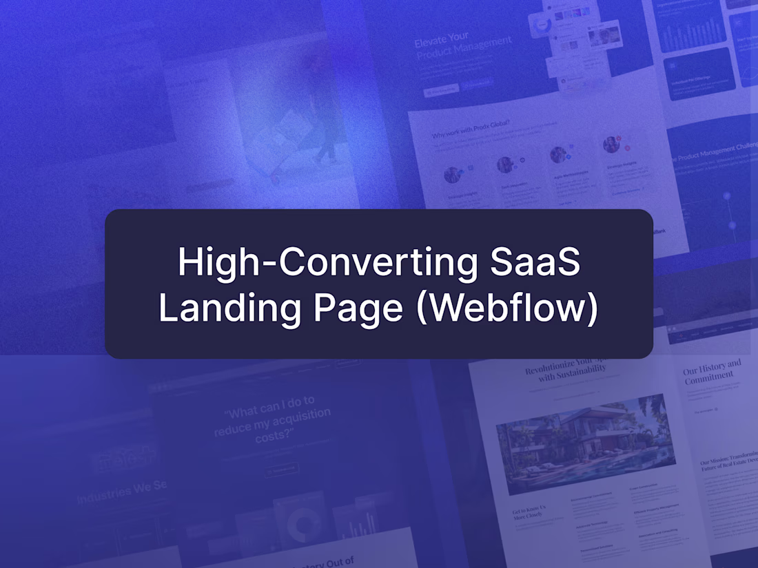 Cover image for High-Converting SaaS Landing Page (Webflow)