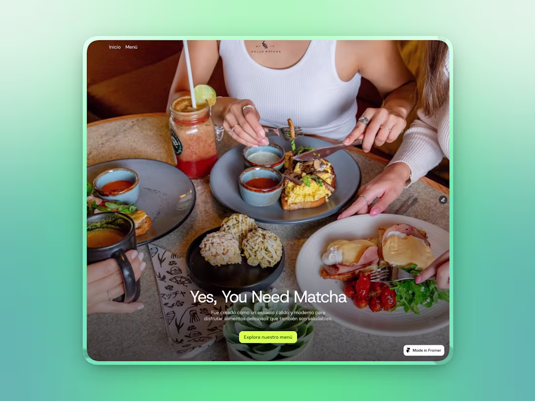 Cover image for Landing + Menú para @HelloMatcha