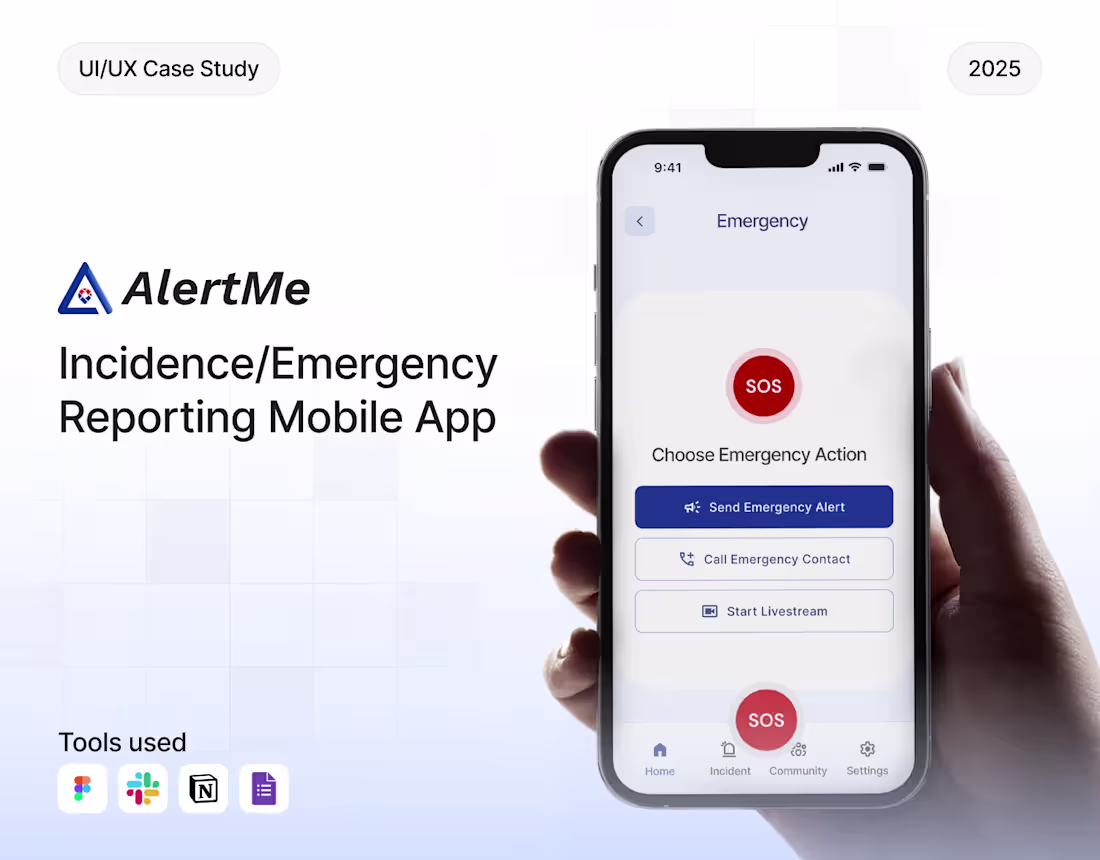 Cover image for AlertMe: An Incidence/Emergency Report Mobile App
