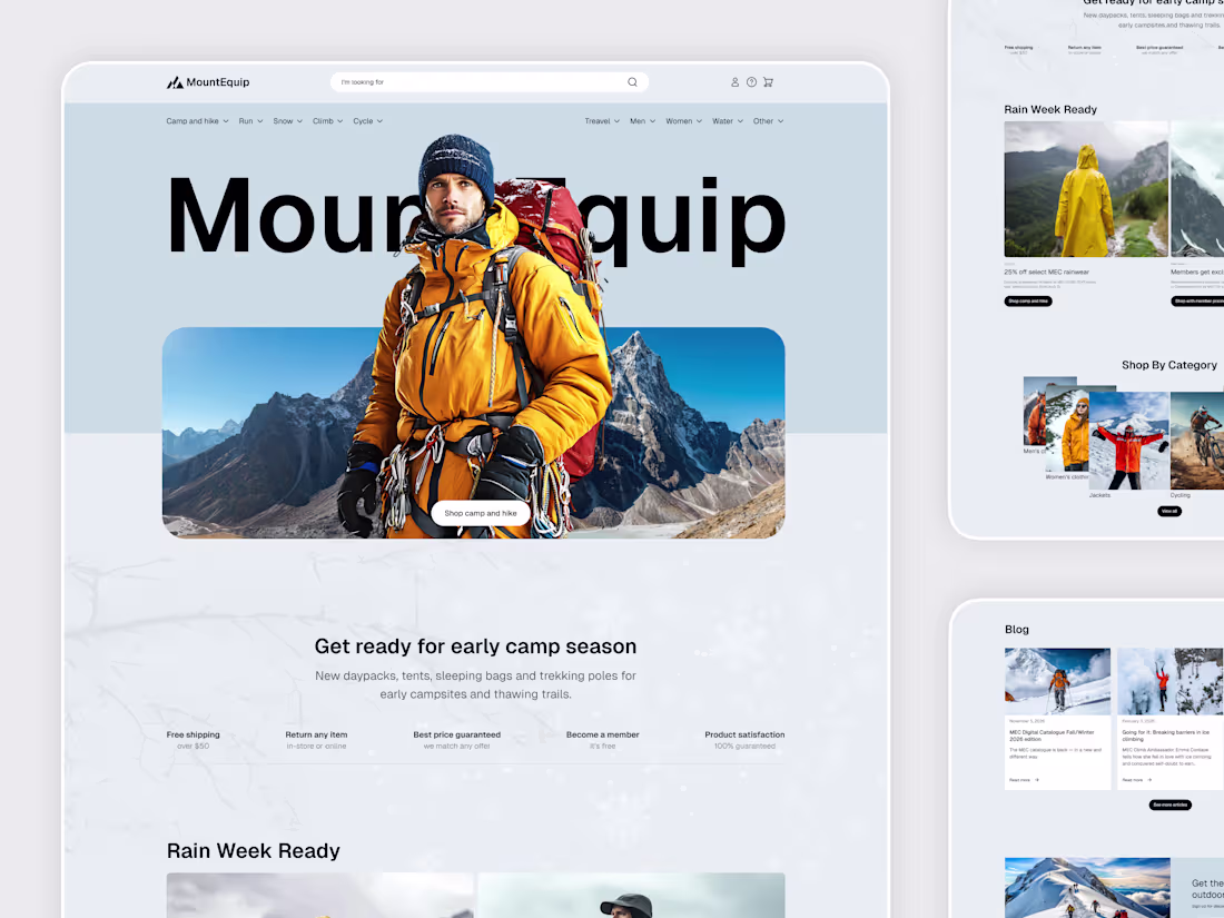 Cover image for Mountain Equipment Website Redesign |