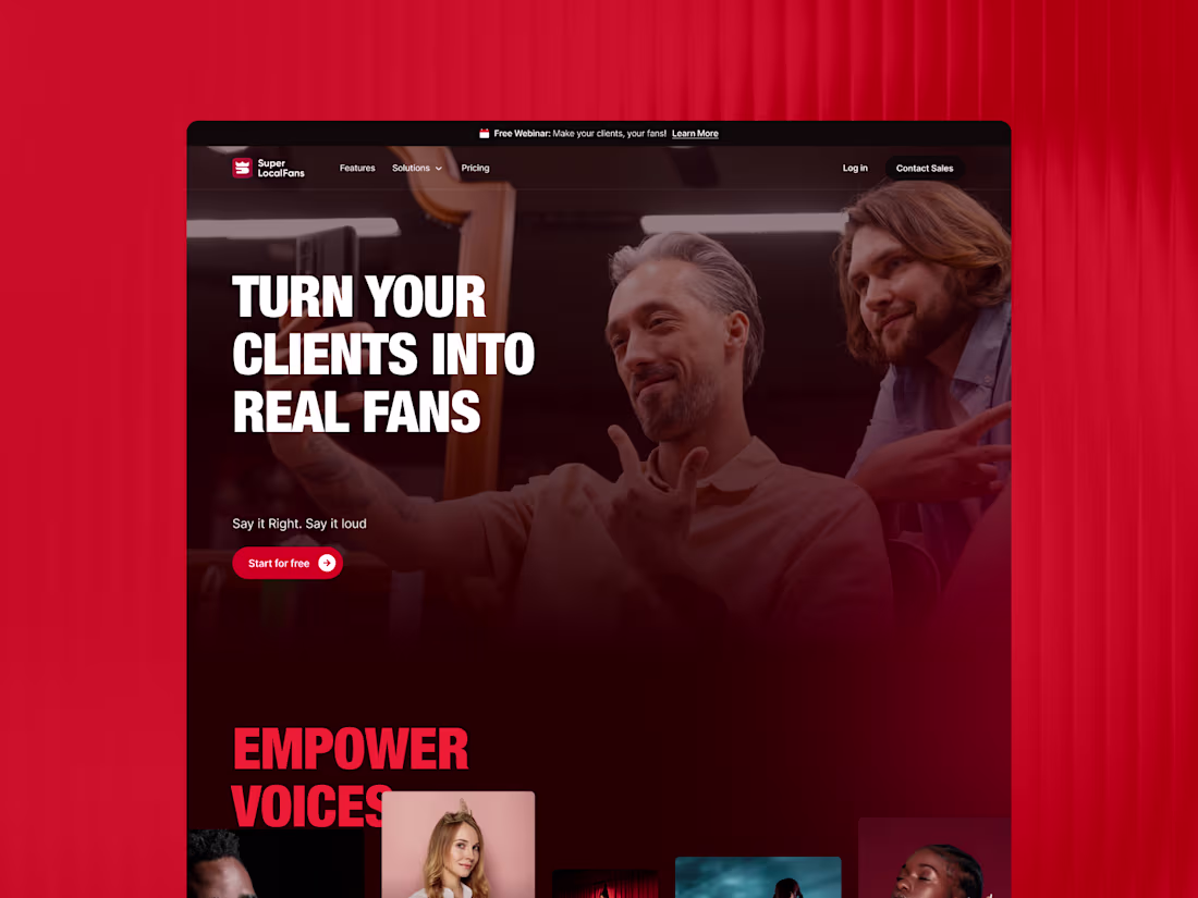 Cover image for UGC Platform - Turing clients into real fans, Superlocalfans!