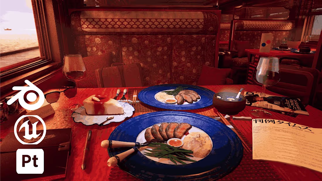 Cover image for Japanese Train Diner Car (Blender & Unreal) - YouTube