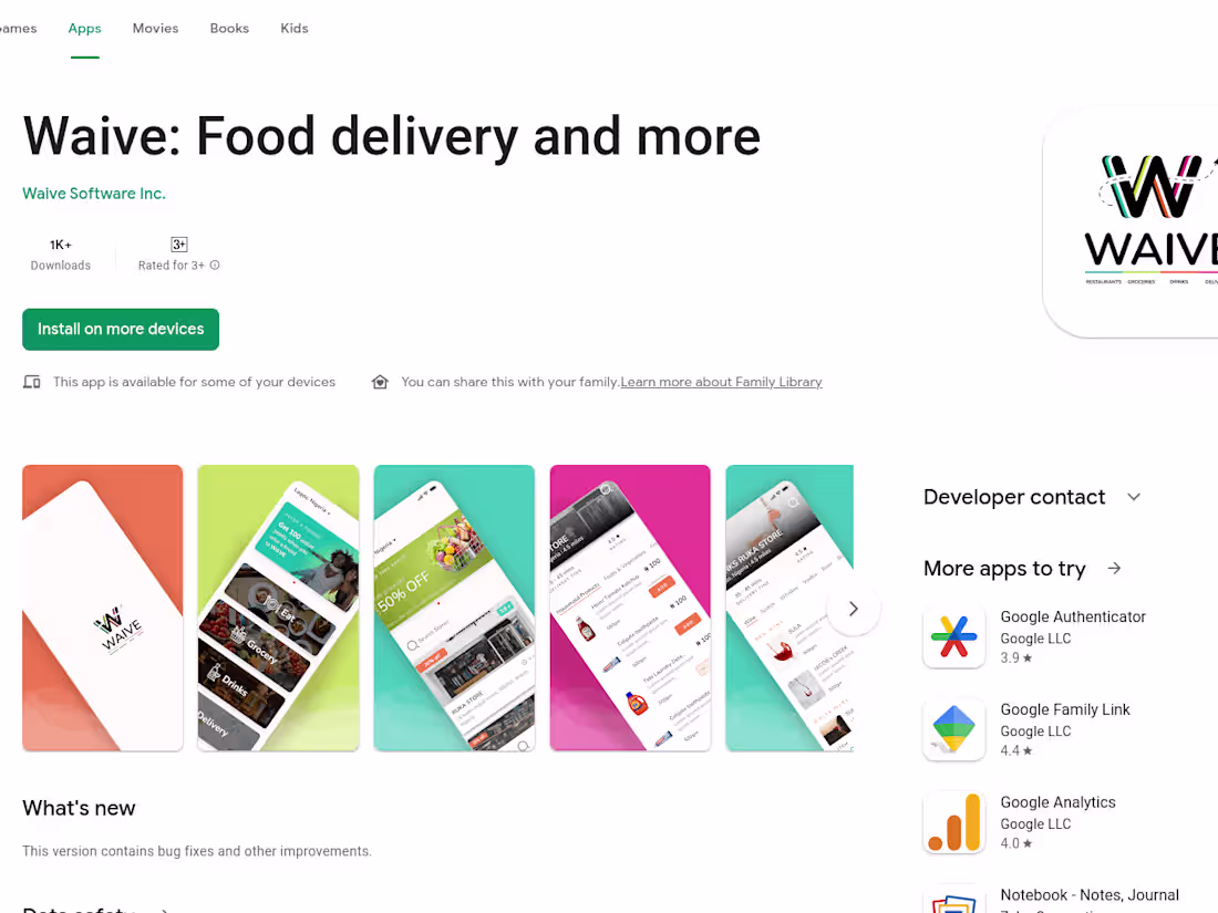 Cover image for Waive: Food Delivery App