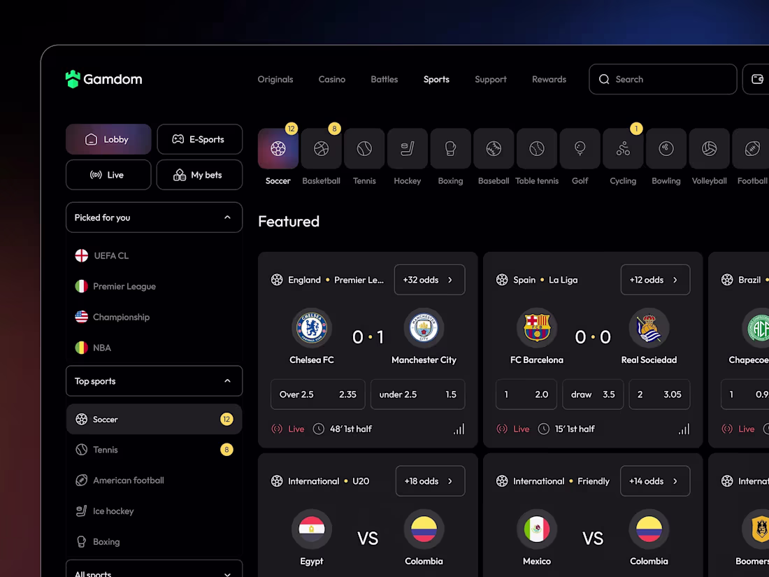 Cover image for Betting Web App UI/UX Design