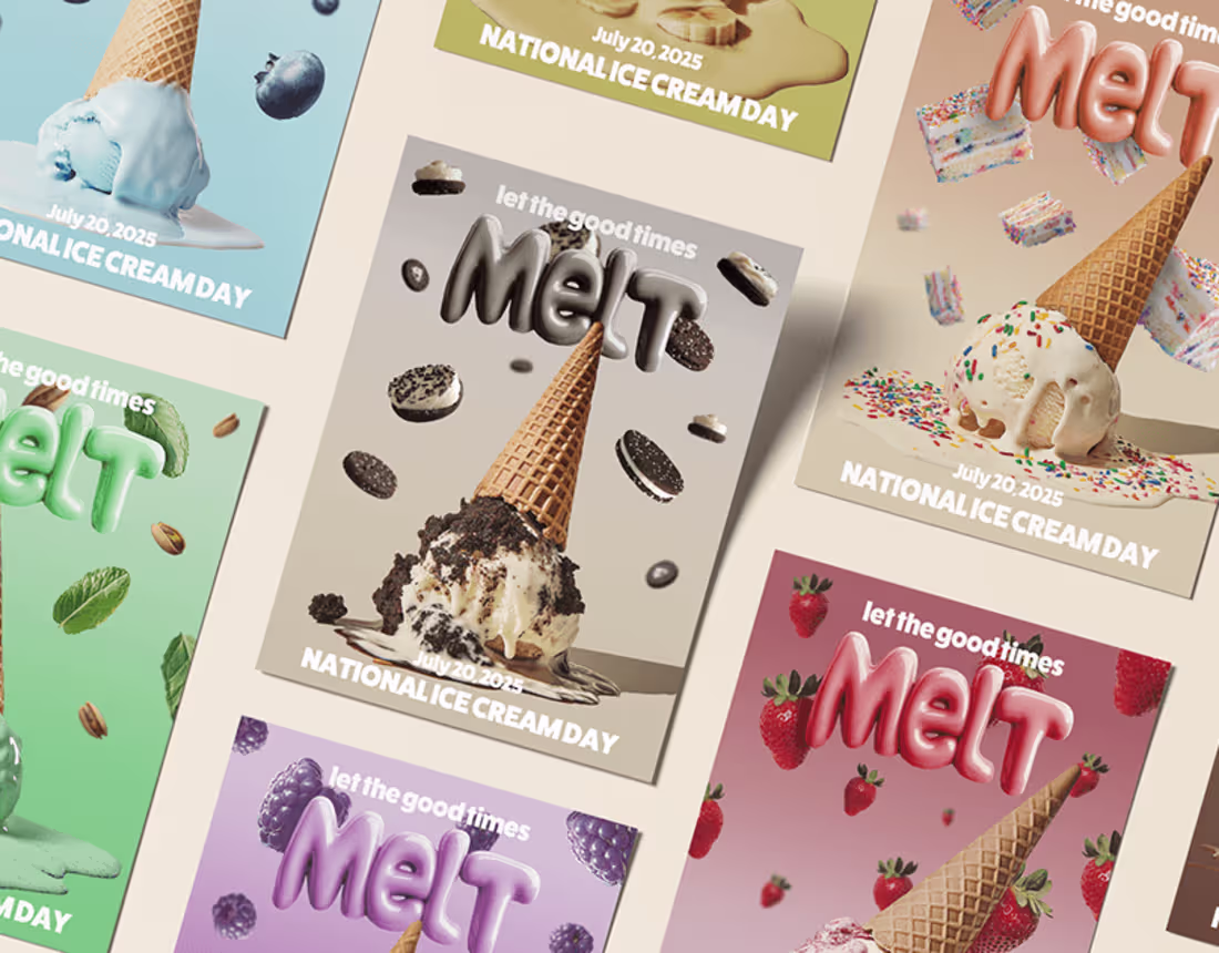 Cover image for Melt Ice Cream - National Ice Cream Day Promo Posters