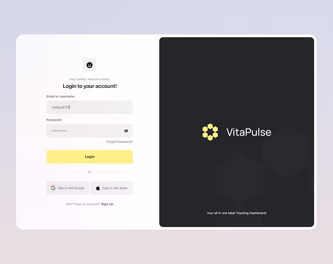 Cover image for VitaPulse Login Screen