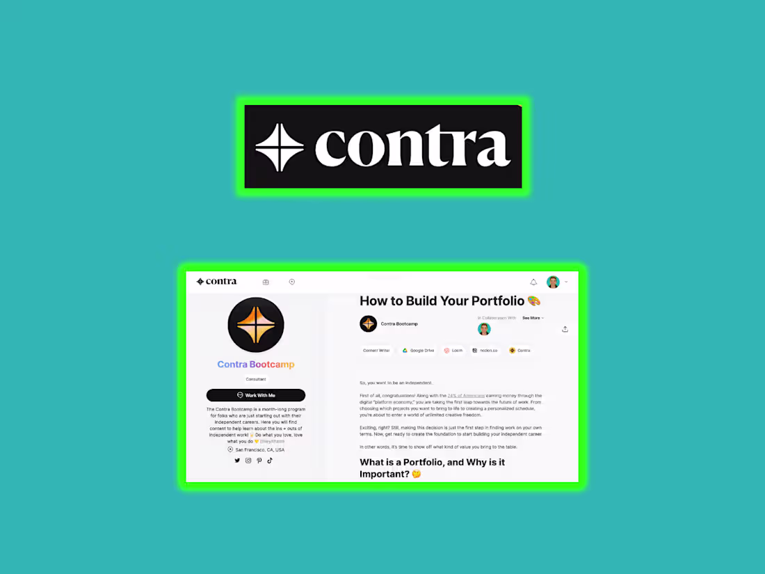 Cover image for 🎨 How to Build Your Portfolio – Contra Bootcamp Blog Post