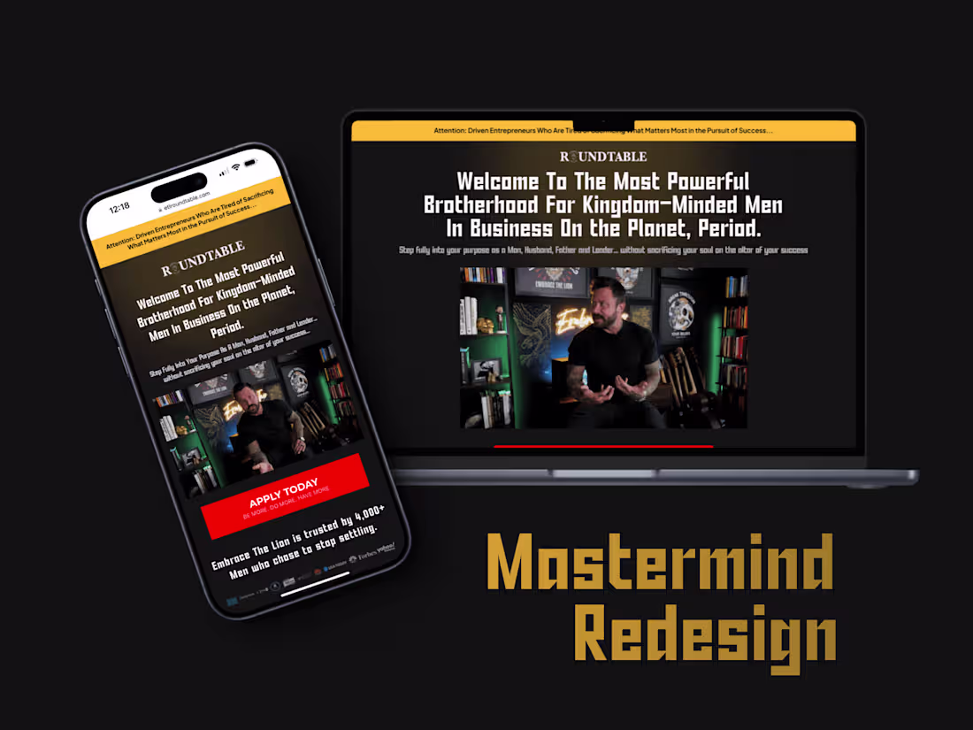 Cover image for Custom Redesign of Men's Mastermind Sales Page