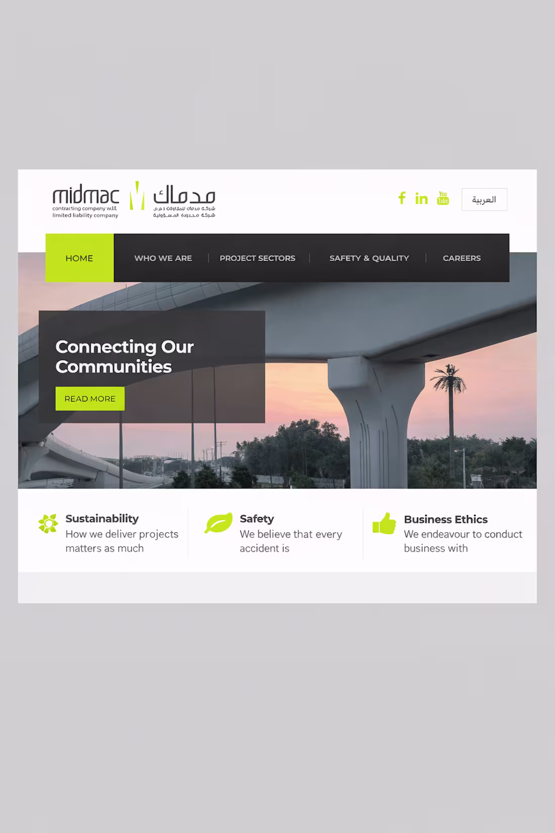 Cover image for Midmac Construction Company Website