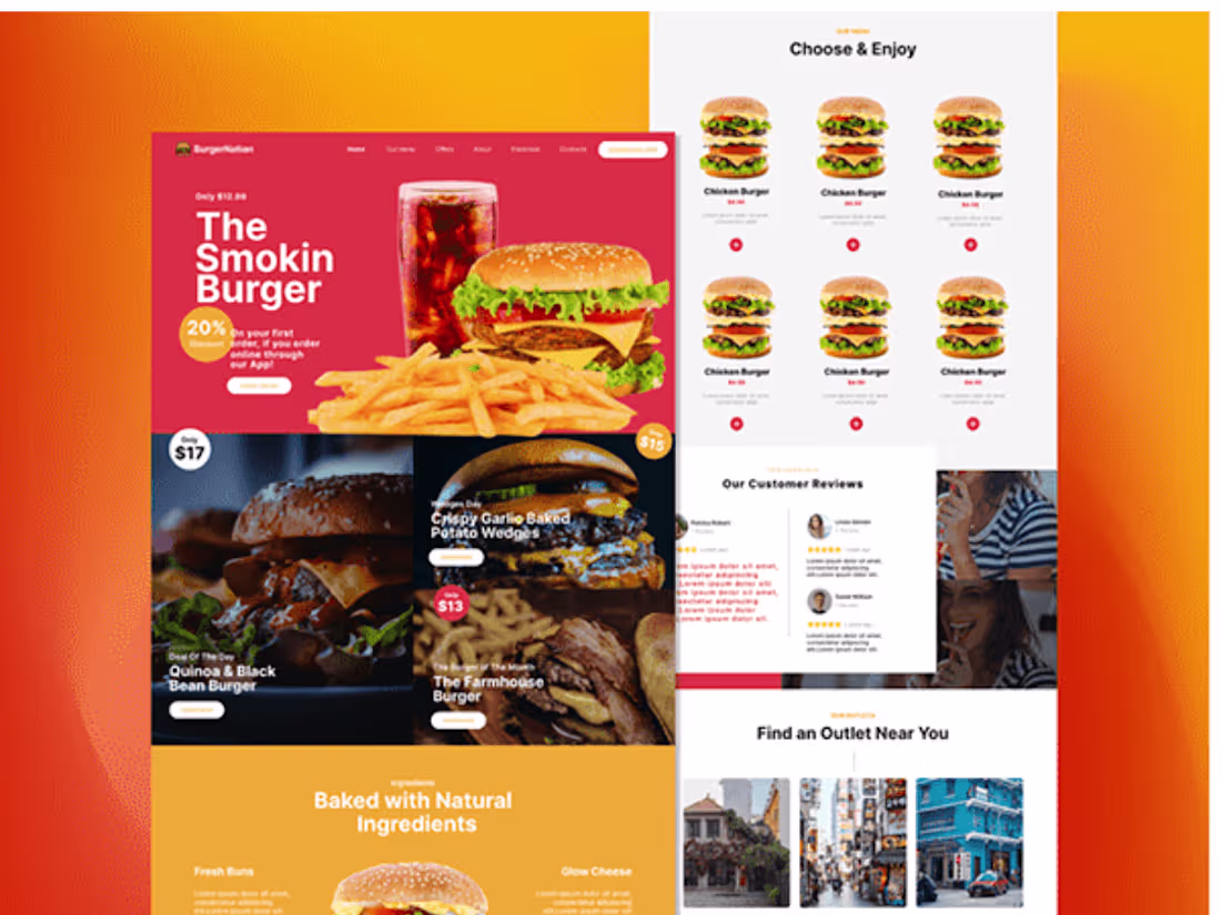 Cover image for Burger nation website design