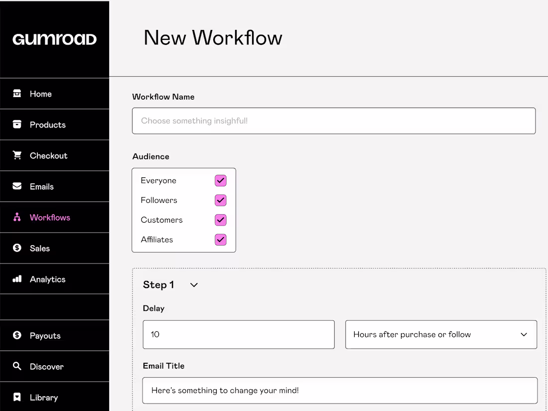 Cover image for Improved Abandoned Cart Drip Campaign Workflow for Gumroad