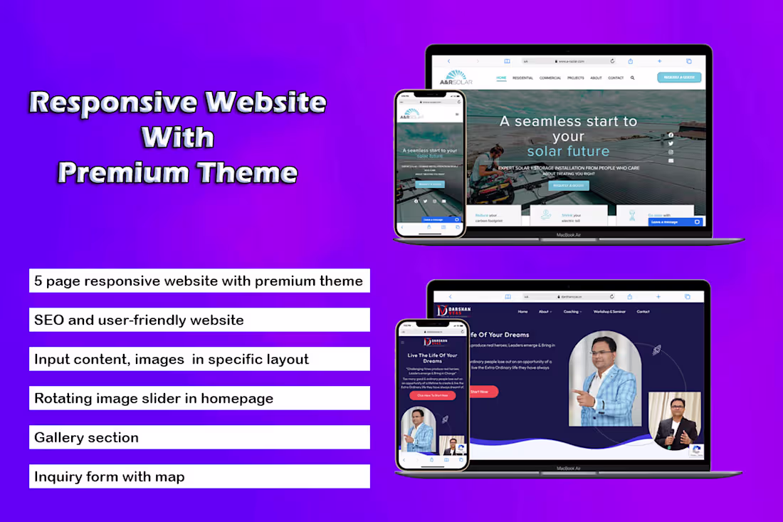 Cover image for  Design 5 page responsive website with premium theme 