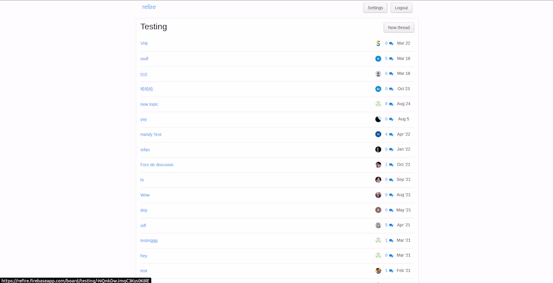 Cover image for Refire forum- reactjs