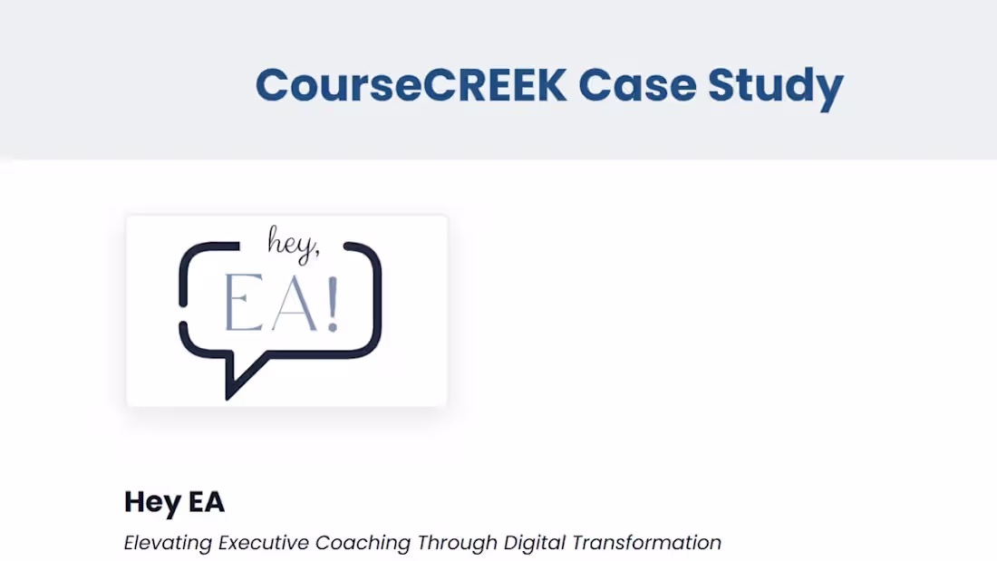 Cover image for CourseCREEK Case Study - HeyEA