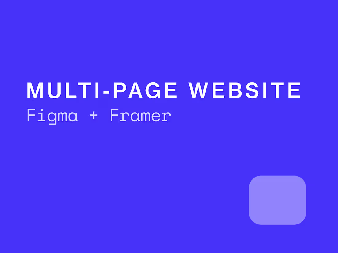 Cover image for Multi-Page Website in Framer