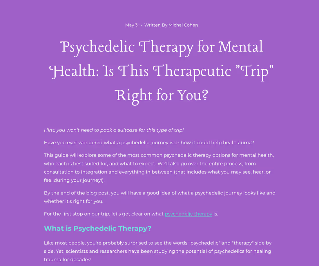 Cover image for Psychedelic Therapy - Longform SEO Blog