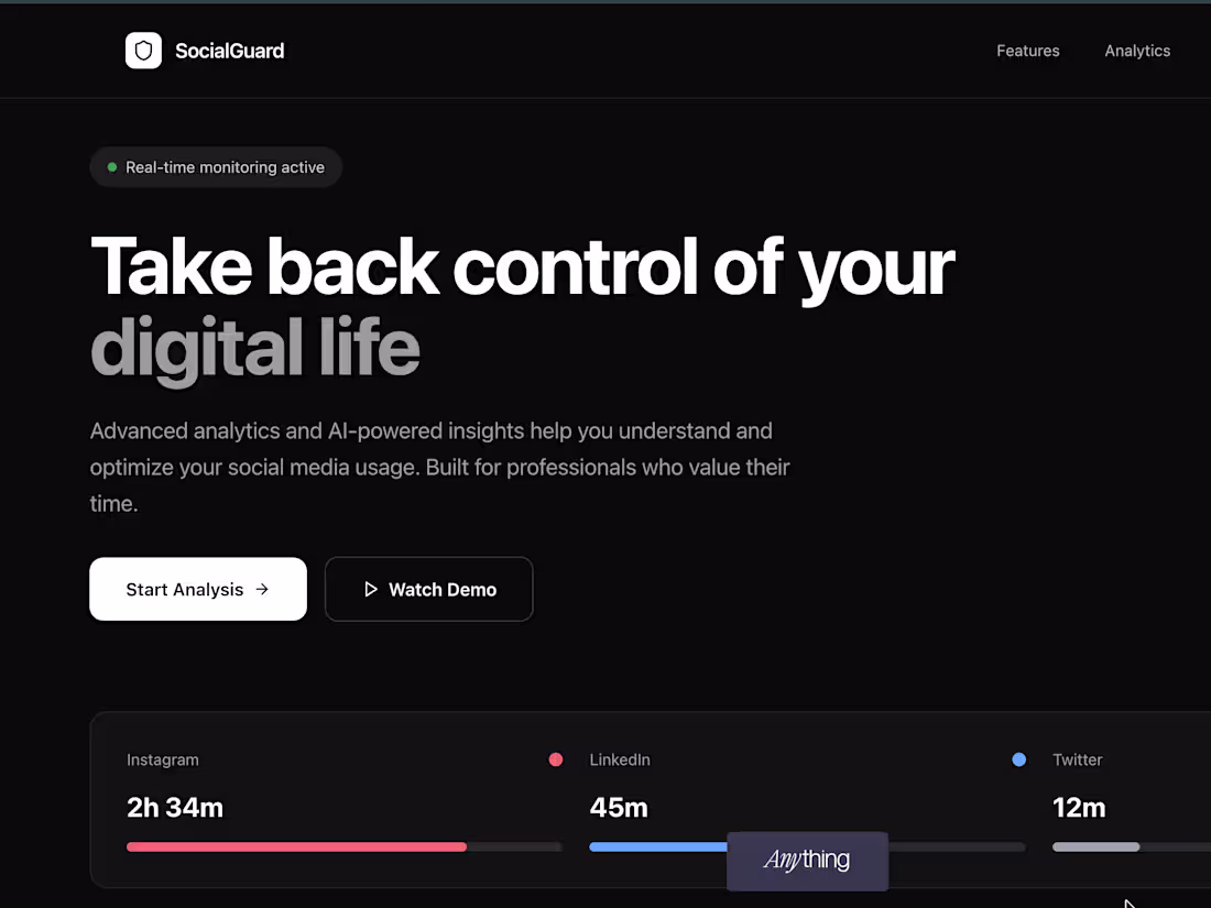 Cover image for Take back the control of your digital life. Built with @Anyt...