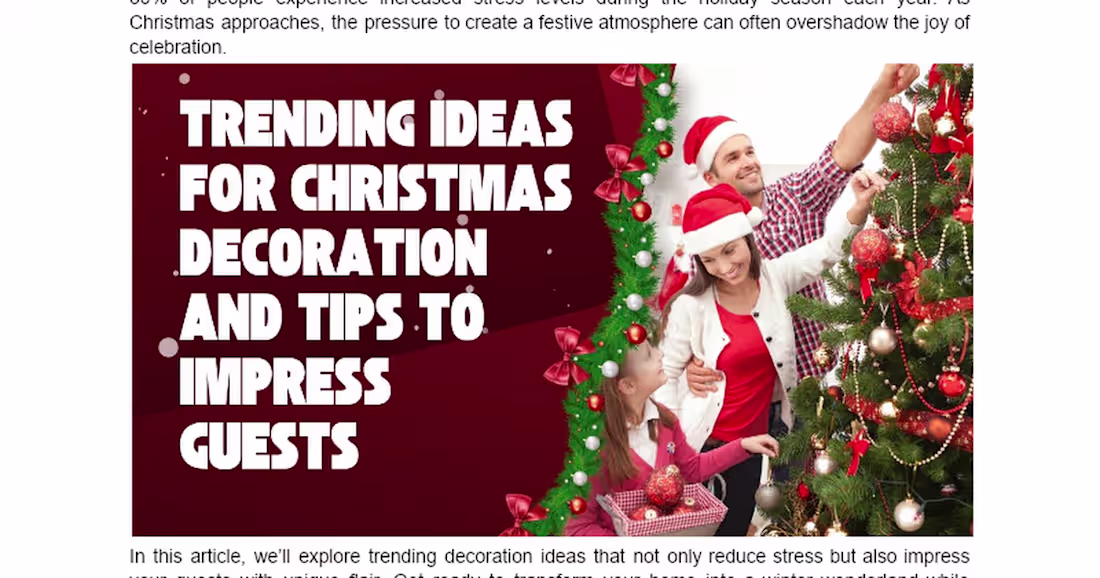 Cover image for Stress-Free and Unique Christmas Decoration Ideas