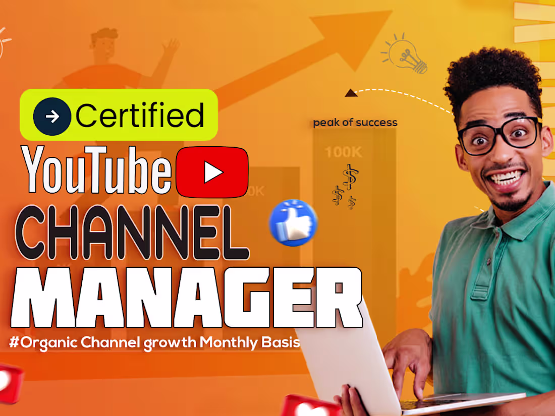 Cover image for I will be your certified YouTube channel manager 