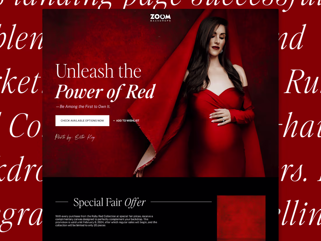 Cover image for Zoom Backdrops Landing Page Design