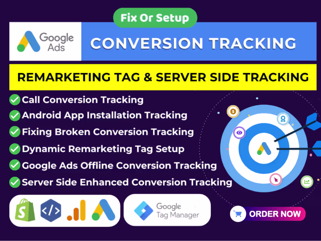 Cover image for Setup Google Ads Conversion Tracking & Dynamic Remarketing GTM
