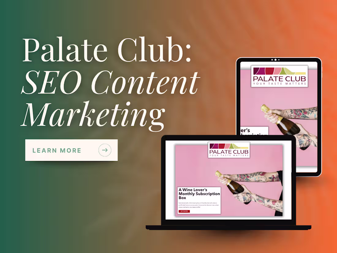 Cover image for Palate Club SEO Content Marketing