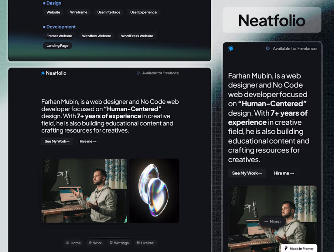 Cover image for Neatfolio - Minimal Personal Website Framer