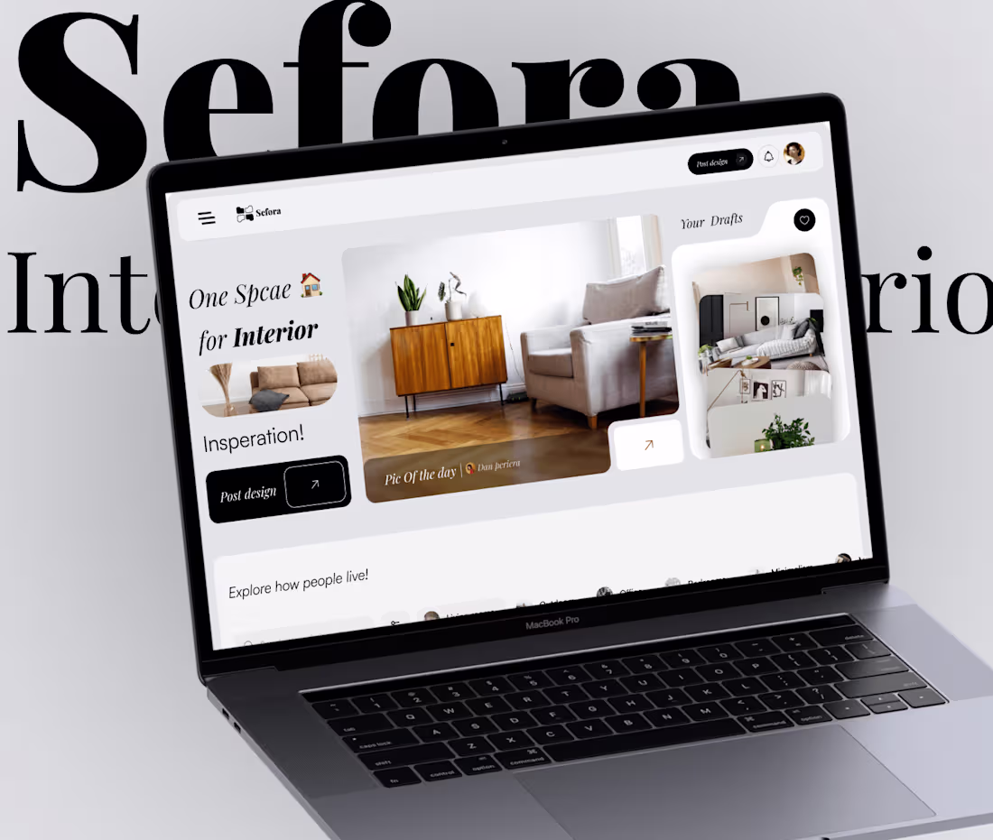 Cover image for Interior design inspiration platform UI UX website