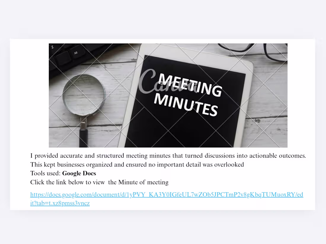 Cover image for Minutes of Meeting 
As a