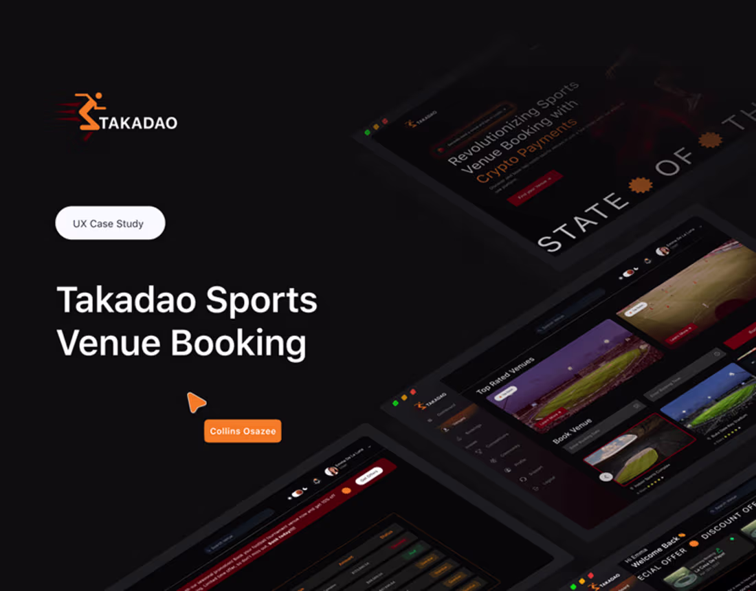 Cover image for Takadao Sports Venue Booking on Behance