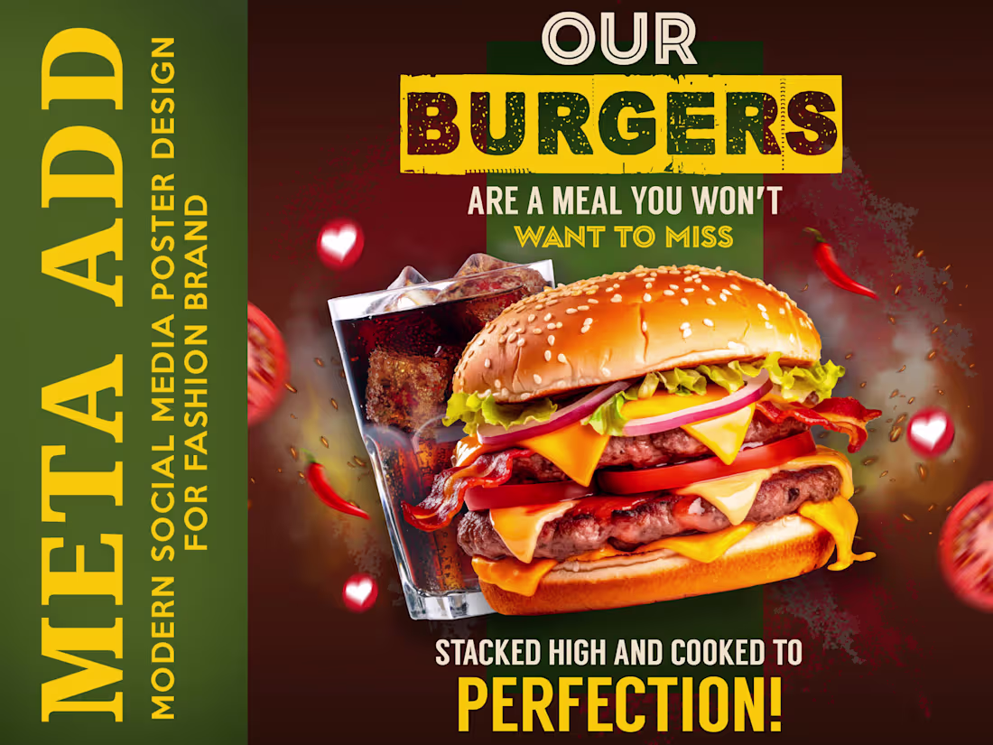 Cover image for Meta Ads Poster Design – Food & Beverage Campaign