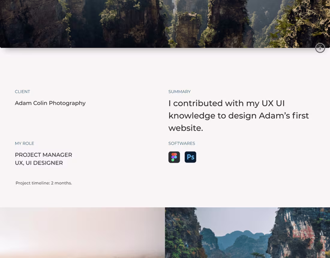 Cover image for Photography website