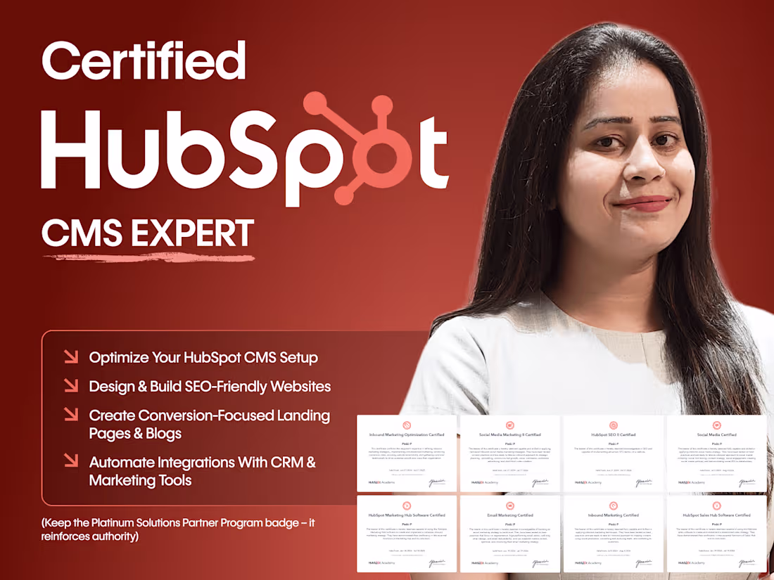 Cover image for HubSpot Website Design, CMS Setup & CRM Integration